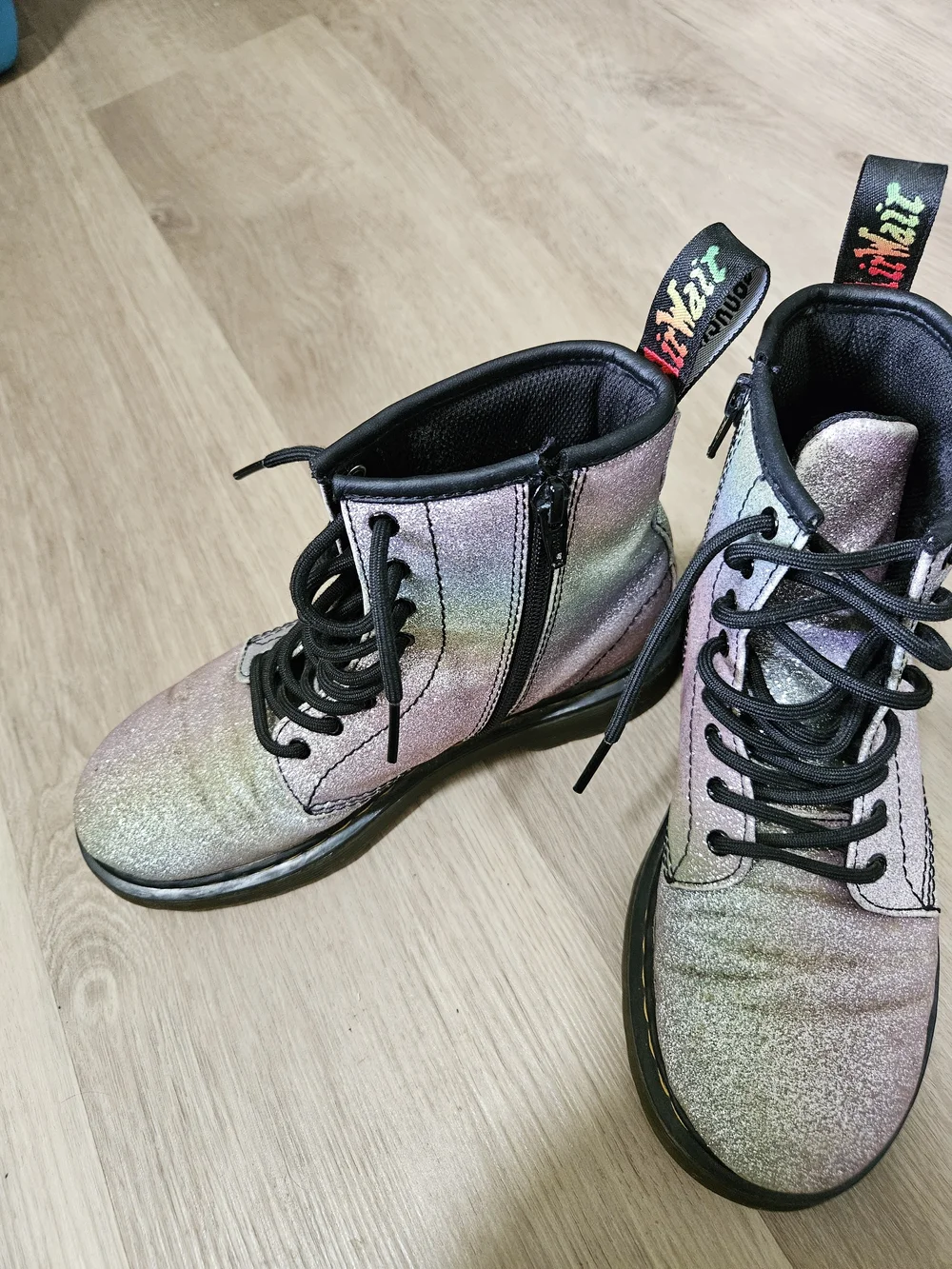 Dr. Martens 1460 Glitter Lace-Up Combat Boots - Kids 3/ Womens 5